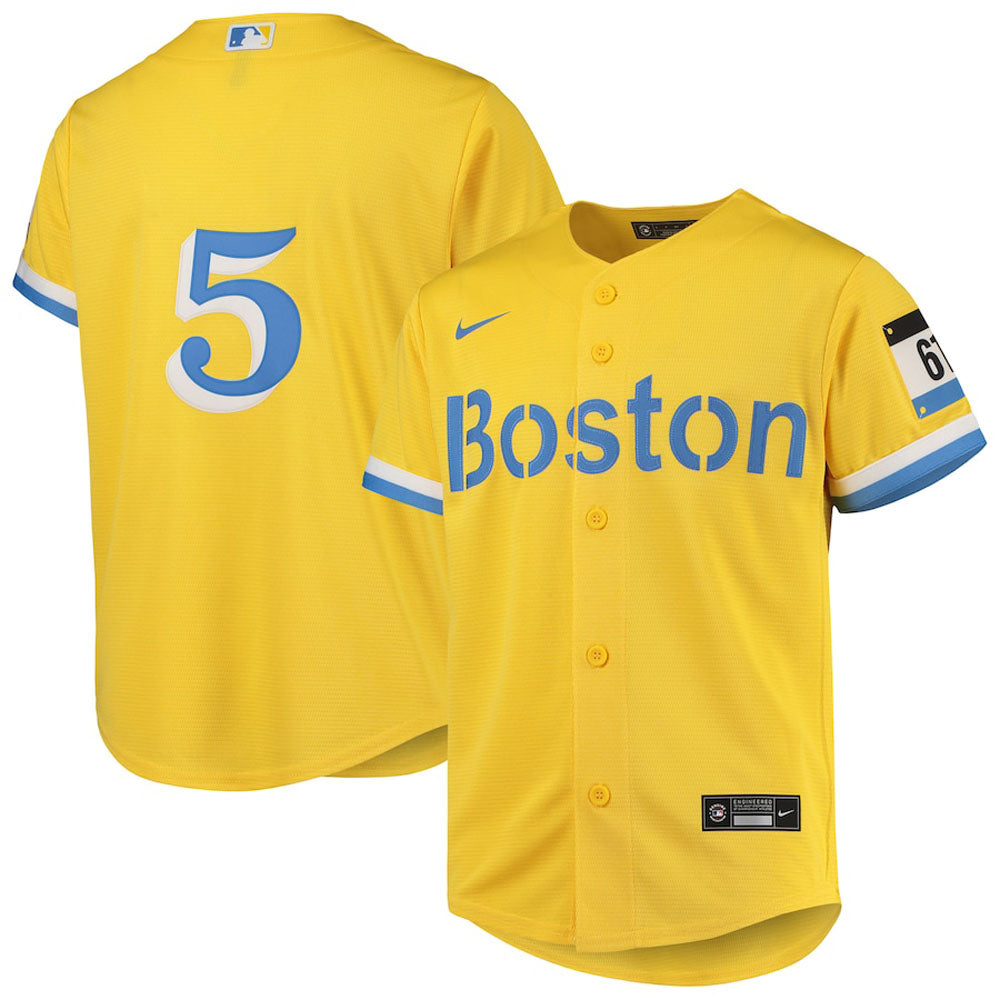 Youth Boston Red Sox Enrique Hernandez City Connect Replica Jersey - Gold
