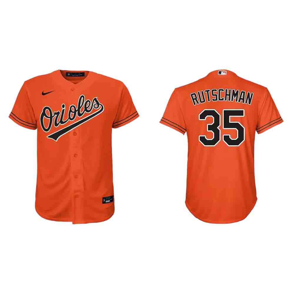 Youth Baltimore Orioles Adley Rutschman Cool Base Replica Alternate Jersey - Orange